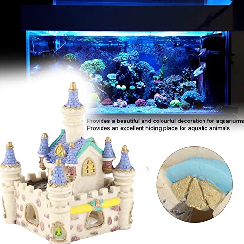 Aquarium Resin Castle Decoration, High Simulation Roman Castle Ornament for Fish Tank, Lifelike Aquatic Hideout with Safe Non - Resin for Freshwater and Saltwater