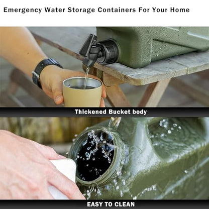 3.2 Gallon Water Jug with Spigot, BPA Free Leak-Proof Camping Water Container, Portable Emergency Water Storage for Outdoor Hiking, Camping, Home Use, Camping Essentials