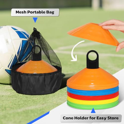 GHB Soccer Cones 25/50/100 Pack Disc Soccer Sport Cones - color: 50Pcs Multicolor
