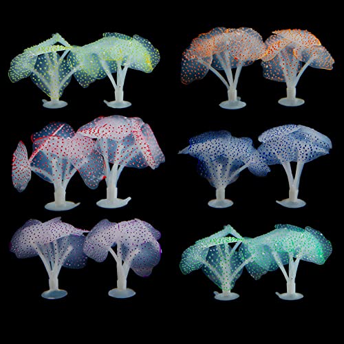 Silicone Glowing Artificial FishTank Decorations for Aquarium Terrarium False Ornament, Green