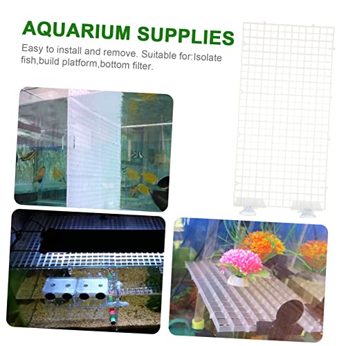 LIOOBO Aquarium Isolation Panel Lattice Plate Spliced Fish Tank Divider Suction Cups 30x15cm 4pcs for Mixed Breeding and Isolation in Aquariums Random Color