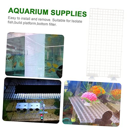 LIOOBO Aquarium Isolation Panel Lattice Plate Spliced Fish Tank Divider Suction Cups 30x15cm 4pcs for Mixed Breeding and Isolation in Aquariums Random Color