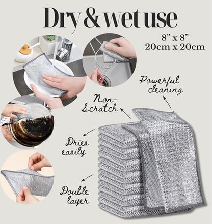 Cleaning Supplies - 15Pcs Cleaning Tools - 5 Scrub Sponges, 9 Crevice Cleaning Brush, 1 Non Scratch Wire Dishcloth. Smart Kitchen Tools, Bathroom & Kitchen. Home Must Haves.