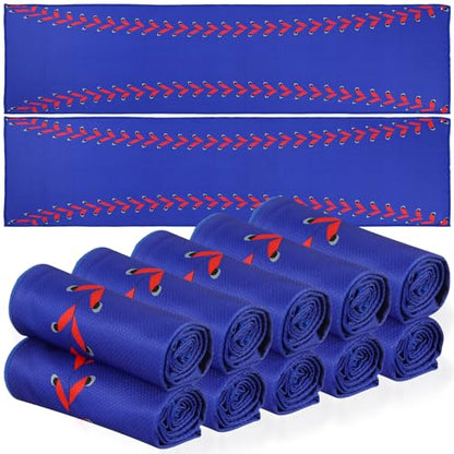 12 Pcs Cooling Towels Sweat Rag Baseball Game Essentials - color: Blue, size: Baseball