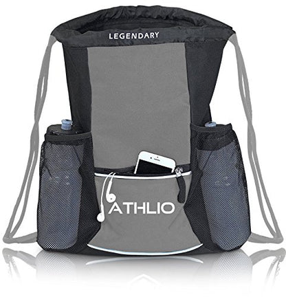 Soccerware Legendary Drawstring Gym Bag - Waterproof | For Sports & Workout Gear | XL Capacity | Heavy-Duty Sackpack Backpack