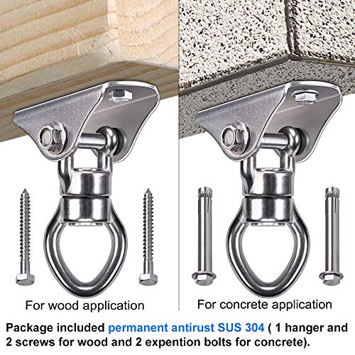 SELEWARE Heavy Duty Swing Swivel Hook, 360° Rotation Bearing Hanger - color: Swivel With Hanger