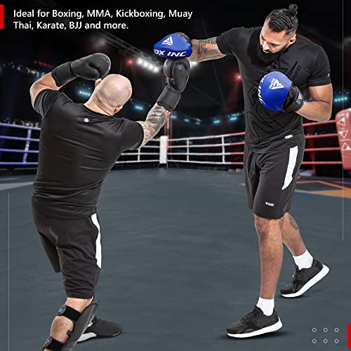 RDX Boxing Pads Focus Mitts, Maya Hide Leather Curved Hook and Jab Target Hand Pads, Great for MMA, Kickboxing, Martial Arts, Muay Thai, Karate Training, Padded Punching, Coaching Strike Shield - color: Red