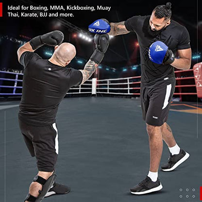 RDX Boxing Pads Focus Mitts, Maya Hide Leather Curved Hook and Jab Target Hand Pads, Great for MMA, Kickboxing, Martial Arts, Muay Thai, Karate Training, Padded Punching, Coaching Strike Shield - color: Red