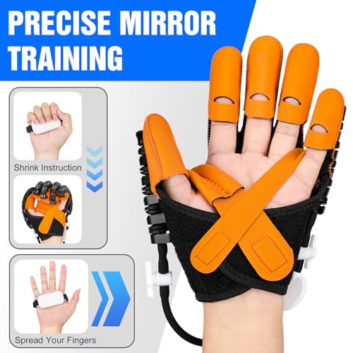 Hand Rehabilitation Robot Gloves, 3rd Generation Portable USB Chargeable Hand Stroke Recovery Equipment, 4 Modes & 9 Strength Levels Robot Hand Gloves For Hemiplegia Hand Therapy, Left Hand L