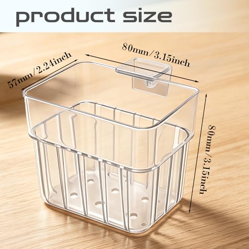 Chedin 2 Pack Clear Acrylic Aquarium Plant Holder, Hanging Fish Tank Planter with Adjustable Hooks, Hydroponic Plant Cup for Aquascaping, Betta Tank, Shrimp Tank & Aquarium Decoration