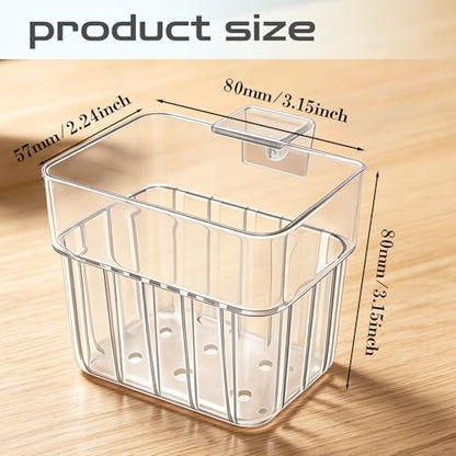Chedin 2 Pack Clear Acrylic Aquarium Plant Holder, Hanging Fish Tank Planter with Adjustable Hooks, Hydroponic Plant Cup for Aquascaping, Betta Tank, Shrimp Tank & Aquarium Decoration