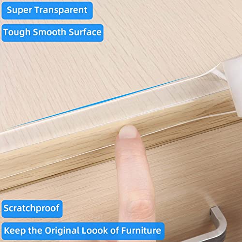 Clear Edge Protector Strip, 0.8in x 9.84FT, Sharp Edge Wrap Cover Tape, Self Adhesive Corner Protective Bumper Guards for Cabinet Door Desk Glass Table Furniture, Kitchen Countertop, Waterproof - size: 1 Pack x 0.8in x 9.84FT