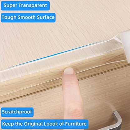 Clear Edge Protector Strip, 0.8in x 9.84FT, Sharp Edge Wrap Cover Tape, Self Adhesive Corner Protective Bumper Guards for Cabinet Door Desk Glass Table Furniture, Kitchen Countertop, Waterproof - size: 1 Pack x 0.8in x 9.84FT