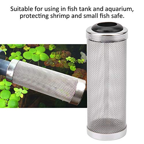 Aquarium Filter Guard, Stainless Steel Fish Shrimp Mesh Net Filter Case Cover Guard Stainless Steel Shrimp Cylinder Cover for Fish Tank Accessories(L 6mm)