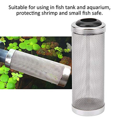 Aquarium Filter Guard, Stainless Steel Fish Shrimp Mesh Net Filter Case Cover Guard Stainless Steel Shrimp Cylinder Cover for Fish Tank Accessories(L 6mm)