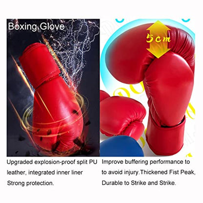 Sparring Gear Set Double Layer Thickening Sparring Gear Set,Martial Arts Protector Equipments,Sanda Kickboxing Kit 6 Pcs Set - color: Red, size: Small