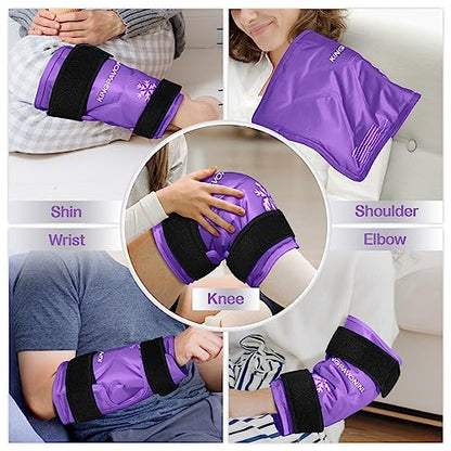 KingPavonini XXL Knee Ice Pack Wrap Around Entire Knee, 1 Pack, Purple - style: Purple