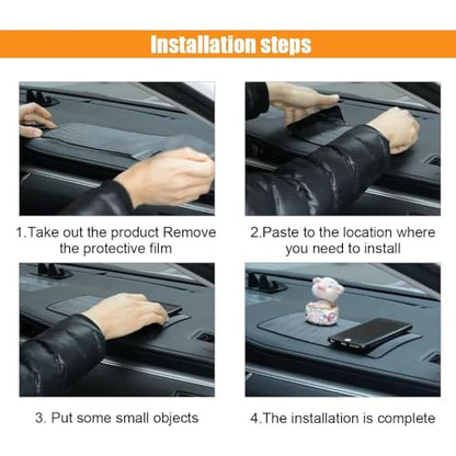 10 x 5.9 Inch Black Anti-Slip Rubber Pad Universal Sticky Adhesive Mat