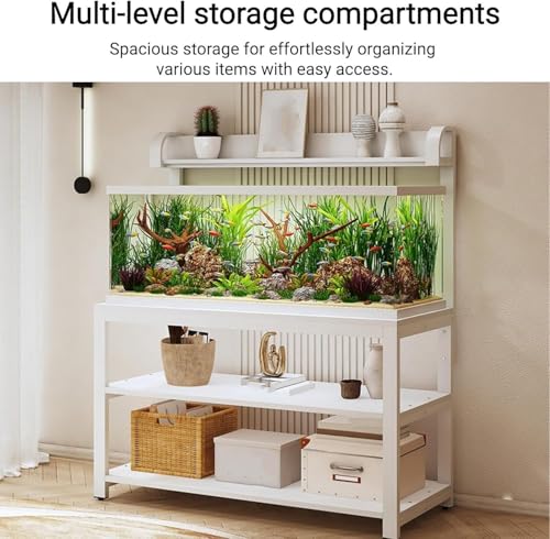 Adjustable Top Rack Aquarium Stand, Curved Safety Design Fish Tank Cabinet, Non-slip Foot Pads, Suitable for Living Rooms(Style B,47.2x19.7in) - color: Style B, size: 47.2x19.7in
