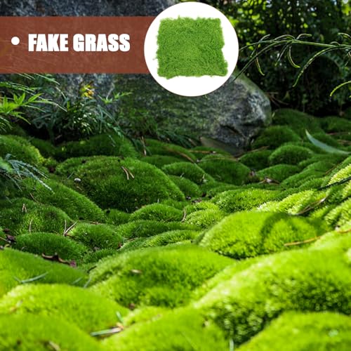 BESPORTBLE Artificial Moss Mat - Realistic Light Green Fake Grass Turf for Outdoor Landscaping, Window Display, Miniature Fairy Gardens, Easy to Install & Maintain