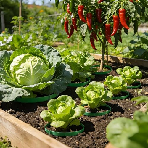 18 Panels Planting Grow Rings, Diameter Range 7-17.5 Inches, Garden Rings for Flowers, Vegetables, Seedlings, Pots, Planters and Garden Beds, Helps Separate Rock and Define Planting Spaces - size: 10.5in-6 panels