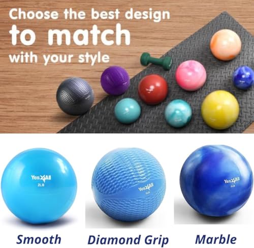 Yes4All Weighted Toning Balls for Exercise, Soft Medicine Balls for Exercise, Pilates, Yoga, Balance, Flexibility, 2-10lbs - color: K. 8lb - Purple, style: A. Smooth