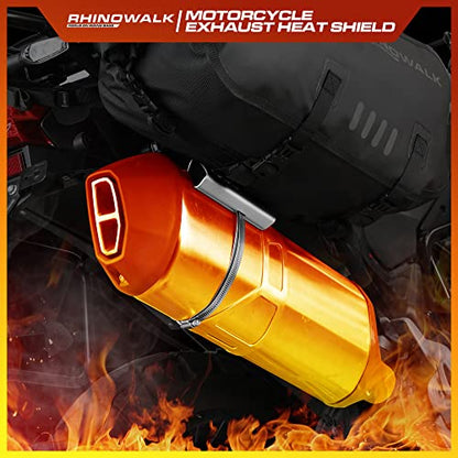 Rhinowalk Motorcycle Exhaust Heat Shield Universal Motorbike Exhaust Pipe Heat Cover Saddlebag Heat Insulation