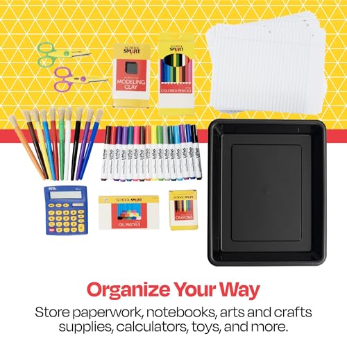 Storex Storage Tray, Letter Size, 10 x 13 x 3 Inches, Black (1 Tray only) - size: 13" x 10" x 3"