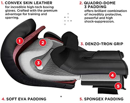 RDX Boxing Gloves 10 Oz Men Women with Boxing Hand Wraps Inner Gloves, Mexican Style Boxing Wrist Straps, Heavy Punching Bag Gloves for Kickboxing, Muay Thai, MMA Martial Arts
