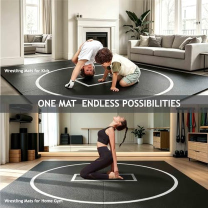 Wrestling Mat - Foam or Inflatable Wrestling Mats for Home, Jiu Jitsu Mats Kids, Thick Training Exercise Mats for BJJ, Gymnastics, Judo, Martial Arts, Boxing, Yoga