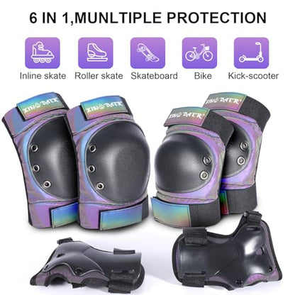 Skating Protective Gear Adult, Knee Pads for Women/Men /Youth, Skate Pads Adult Knee and Elbow Pads with Wrist Guards for Roller Skating, Skateboard, Skateboarding and Scooter