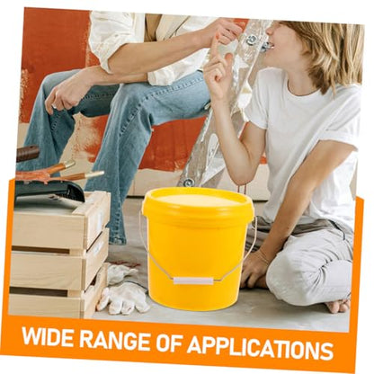 Plastic Storage Bucket with Lid and Handle Durable Multi Purpose Container for Food Liquid and Household Use Stackable Leak Resistant Space Saving Design