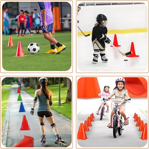 7" Soccer Cones (Set of 12) - Plastic Traffic Cones