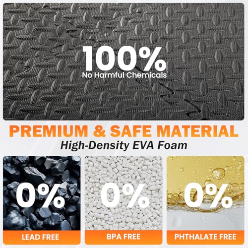 18 Tiles EVA Puzzle Exercise Floor Mats Set, Interlocking Foam Gym Tiles