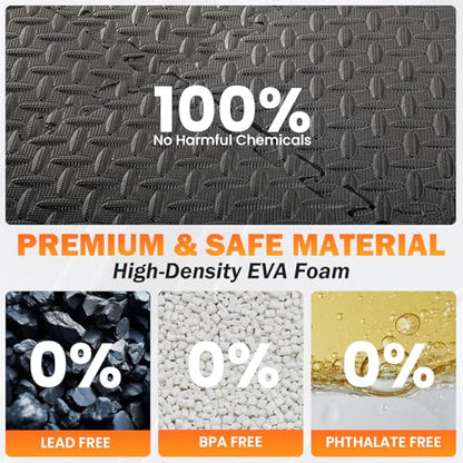 18 Tiles EVA Puzzle Exercise Floor Mats Set, Interlocking Foam Gym Tiles