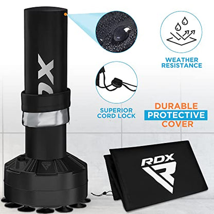 RDX Kids Freestanding Punching Bag & Cover, 4FT Heavy Duty Junior Ronin Target Pedestal Bag Set Suction Cup Stand Base Free Standing Kickboxing MMA Boxing Muay Thai Karate Home Gym Workout - color: GREEN