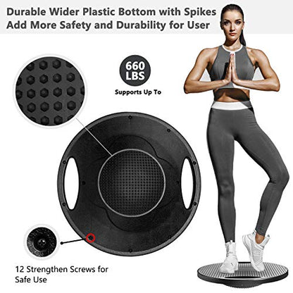 Wobble Exercise Balance Board, No-Skid Surface - color: New Gray