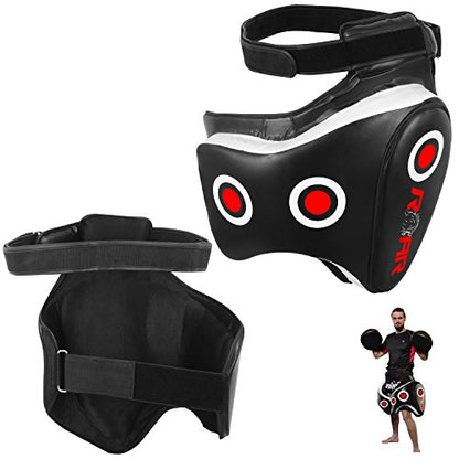 Kickboxing Thigh Pads Training Kick Muay Thai Leg Protector Guard (BLK/White, Pair)
