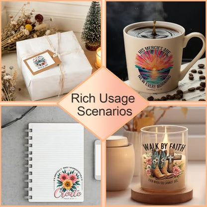 4 PCS Bible Verse UV DTF Cup Wraps, Waterproof Transfer Stickers for Tumblers and Mugs, Durable Rub-on Decals for Smooth and Flat Surfaces - style: bible verse
