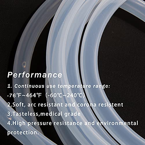 1/16" ID Silicone Tubing, 1/16" ID x 1/8" OD Food Grade Silicone Tube, High Temp Hose for Wine Making Brewing (9.84Ft)