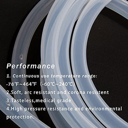 1/16" ID Silicone Tubing, 1/16" ID x 1/8" OD Food Grade Silicone Tube, High Temp Hose for Wine Making Brewing (9.84Ft)