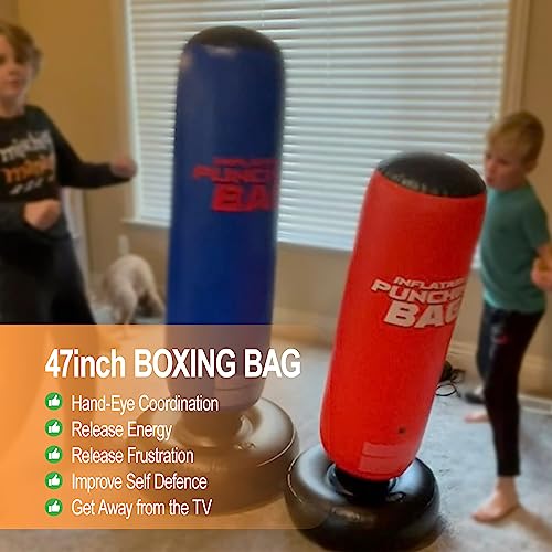 Punching Bag for Kids, 47-in Inflatable Toddlers Punching Bag