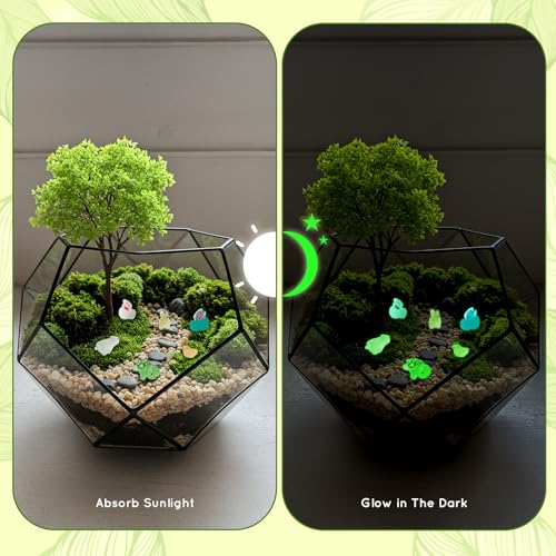 OurWarm 150 pcs Mini Resin Animals Glow in The Dark, Miniature Figurines Tiny Sea Turtle Animal to Hide, Small Animals Figures for Fairy Garden Micro Landscaping Dollhouse Accessories Aquarium Decor