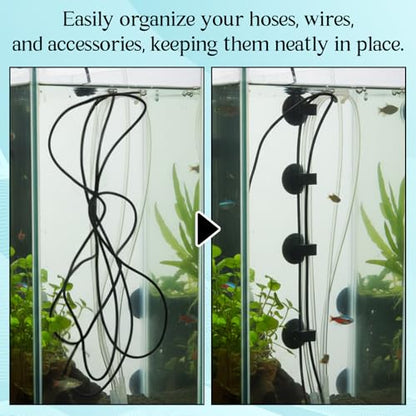 20 Pcs Aquarium Suction Cups with Clips Small Suction Cup Wire Holder Fish Tank Air Pump Accessories for 3/16" Air Hose Holder