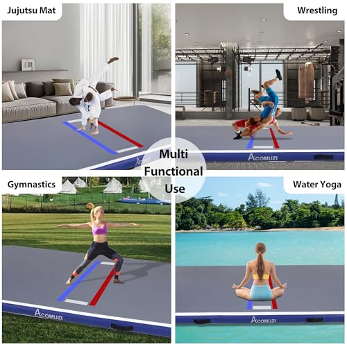 Inflatable Wrestling Mat 13FT/10FT/5FT, Portable Jiu Jitsu Mats Wrestling Mat for Home, Outdoor or Indoor Training Mat for Water Yoga, Gymnastics, BJJ, MMA - size: 10FTx5FT×4inch