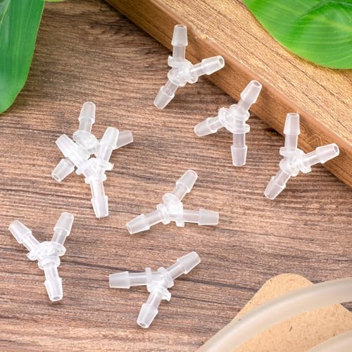 4 Pcs Plastic Hose Splitter, Y Shaped 3 Way Plastic Tubing Joint Splicer for Oxygen Tubing Pipe Household Fuel Gas Liquid Air (1/8") - size: 1/8" (4 Pcs)