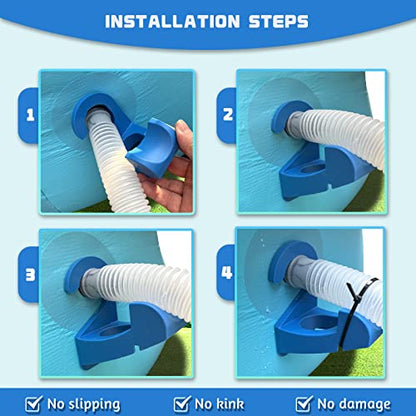 2Pcs Swimming Pool Pipe Holders, Pool Accessories, Pool Hoses for Above Ground Pools, Designed to Fit On Intex Pools - Prevent Pipe Sagging, Improve Pool Hoses Lifespan - color: 2 X [Pipe Bracket] - Blue