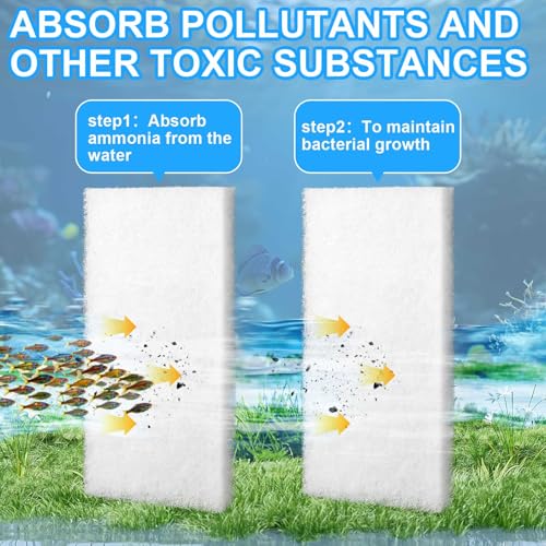 12 Pack Filter Pads for Aquarium Fish Tanks, Aquarium Polyethylene Media Pads
