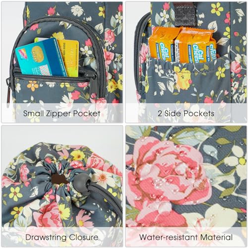 sportsnew 40oz Insulated Crossbody Water Bottle Bag Gym Hiking Phone Pocket - color: Rose