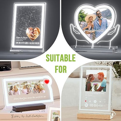 Bemaystar Acrylic Stands for Display, Plaques, Crystals, Photo Albums, Display Base Stand, RectangularBase